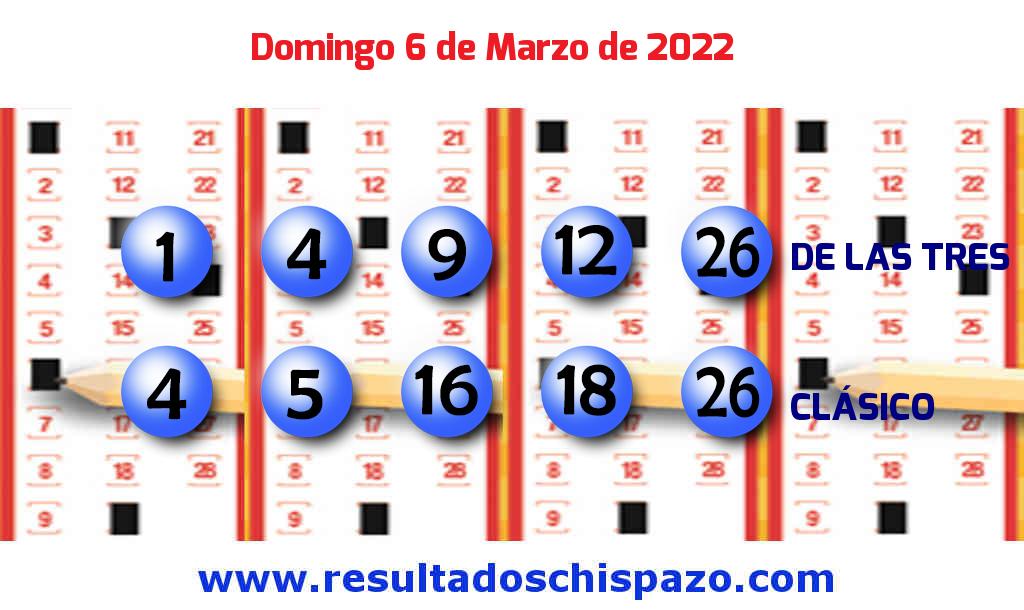 Boleto del Chispazo Clásico de hoy 2022-03-06.