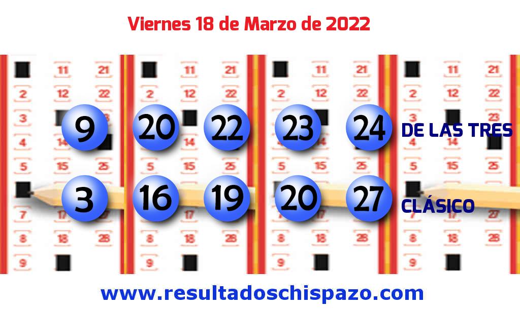 Boleto del Chispazo Clásico de hoy 2022-03-18.