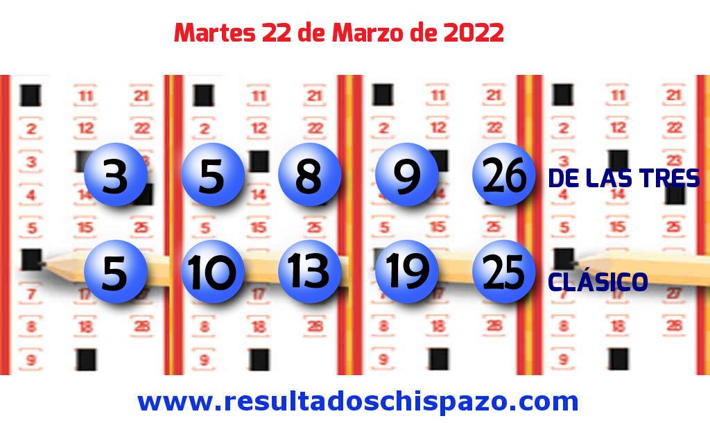 Boleto del Chispazo Clásico de hoy 2022-03-22.