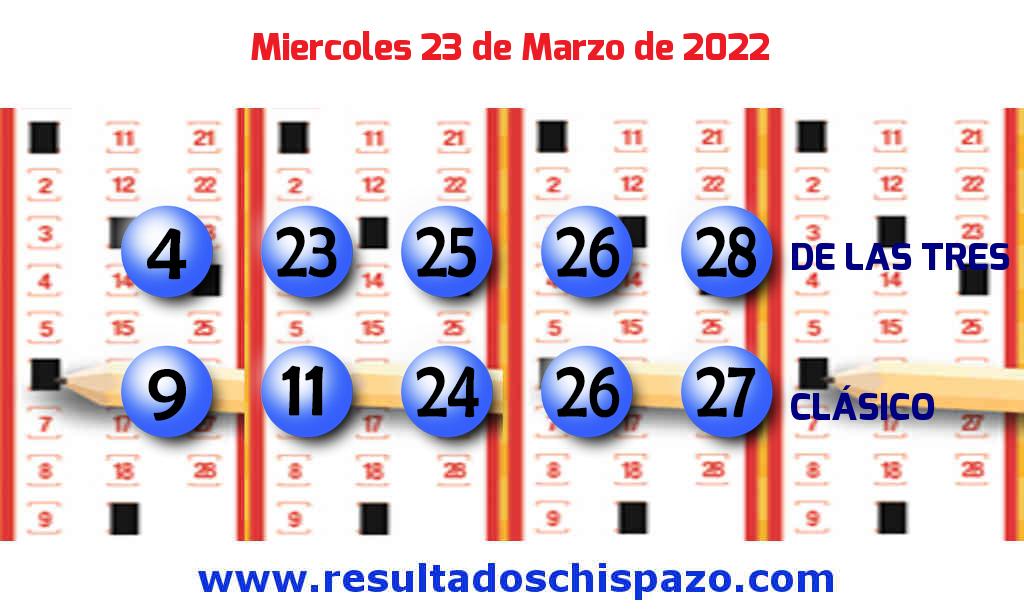 Boleto del Chispazo Clásico de hoy 2022-03-23.
