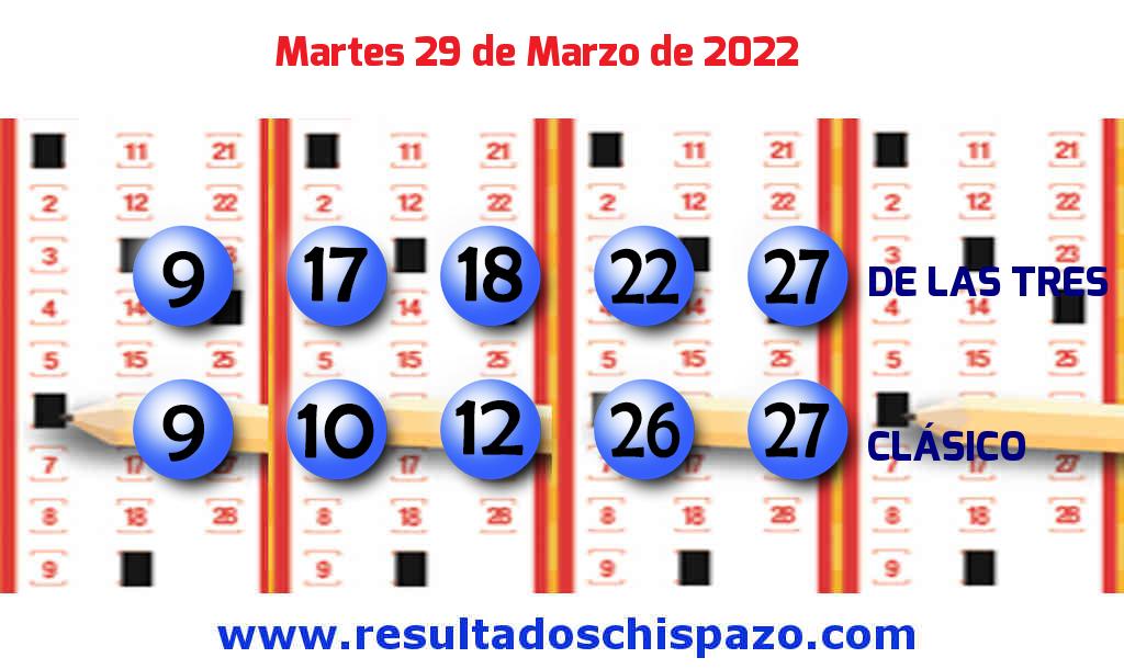 Boleto del Chispazo Clásico de hoy 2022-03-29.