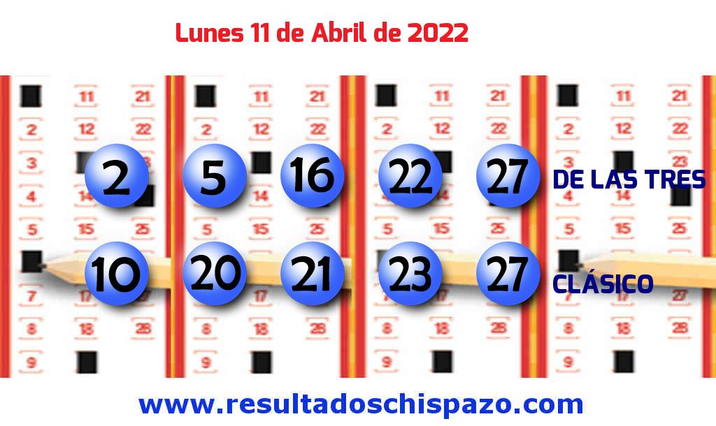 Boleto del Chispazo Clásico de hoy 2022-04-11.