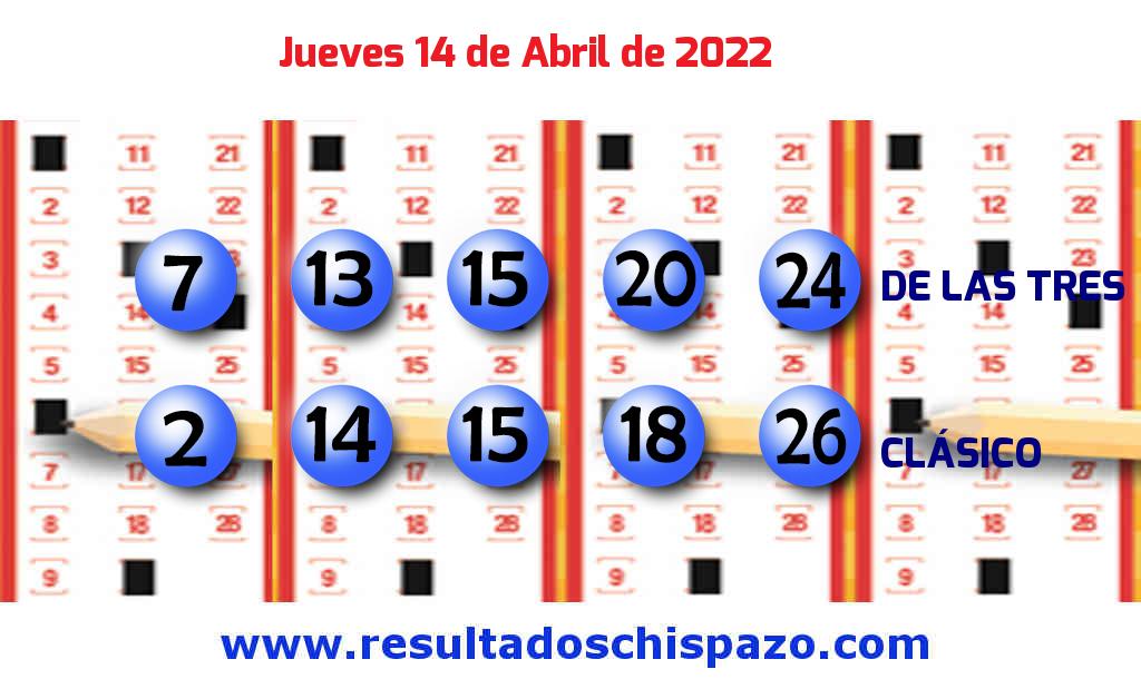Boleto del Chispazo Clásico de hoy 2022-04-14.