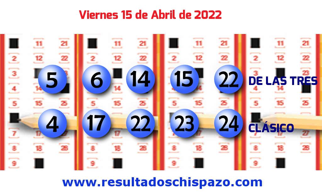 Boleto del Chispazo Clásico de hoy 2022-04-15.