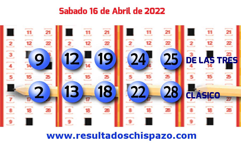 Boleto del Chispazo Clásico de hoy 2022-04-16.
