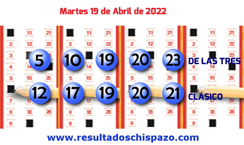 Resultados Chispazo Clásico de hoy Martes Boleto del Chispazo Clásico de hoy 2022-04-19.