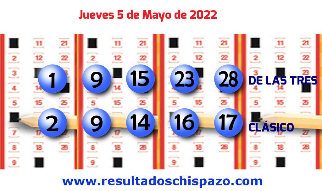 Boleto del Chispazo Clásico de hoy 2022-05-05.