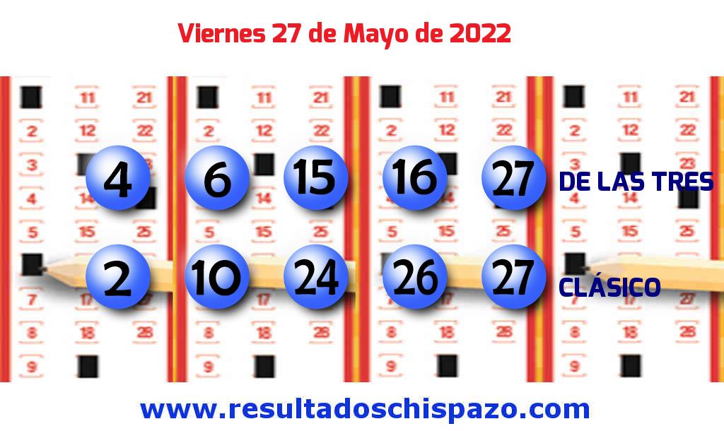 Resultados Chispazo Clásico de hoy Viernes Boleto del Chispazo Clásico de hoy 2022-05-27.