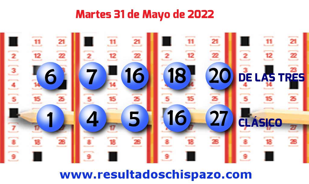 Resultados Chispazo Clásico de hoy Martes Boleto del Chispazo Clásico de hoy 2022-05-31.