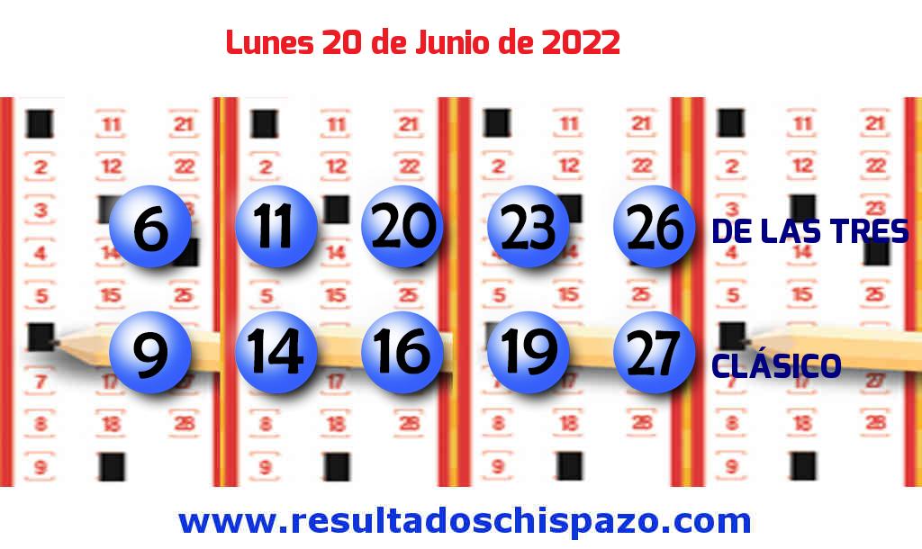 Resultados Chispazo Clásico de hoy Lunes Boleto del Chispazo Clásico de hoy 2022-06-20.