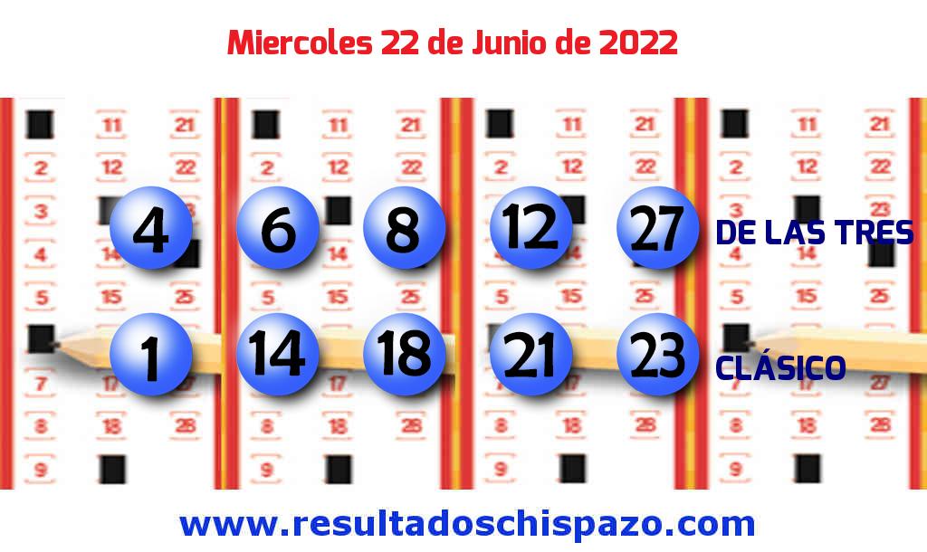 Resultados Chispazo Clásico de hoy Miércoles Boleto del Chispazo Clásico de hoy 2022-06-22.