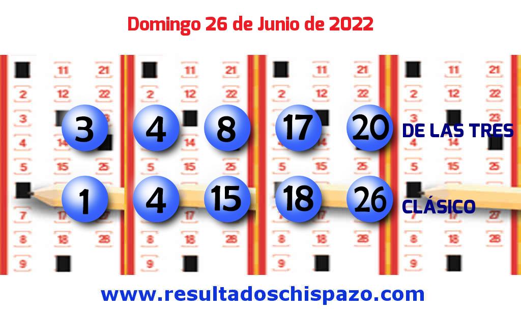 Boleto del Chispazo Clásico de hoy 2022-06-26.