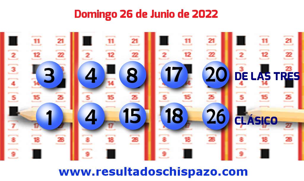 Resultados Chispazo Clásico de hoy Domingo Boleto del Chispazo Clásico de hoy 2022-06-26.