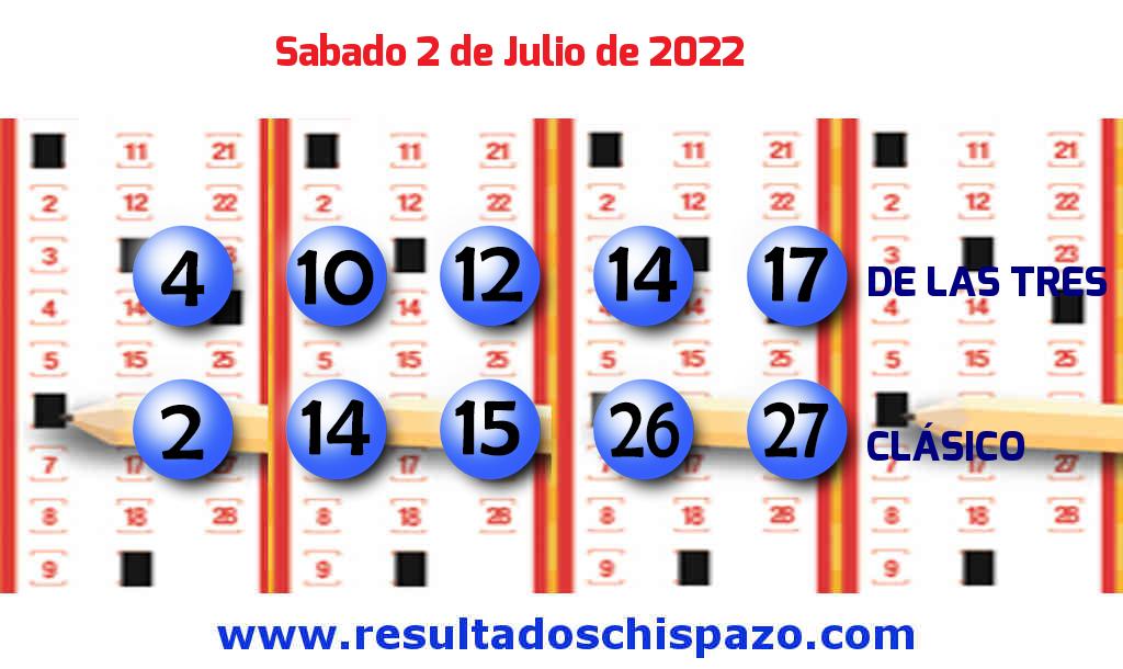 Boleto del Chispazo Clásico de hoy 2022-07-02.