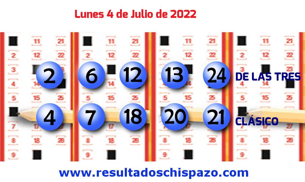 Boleto del Chispazo Clásico de hoy 2022-07-04.