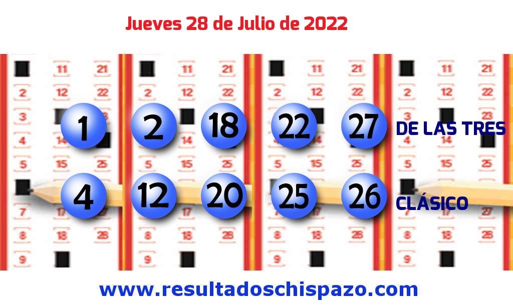 Boleto del Chispazo Clásico de hoy 2022-07-28.