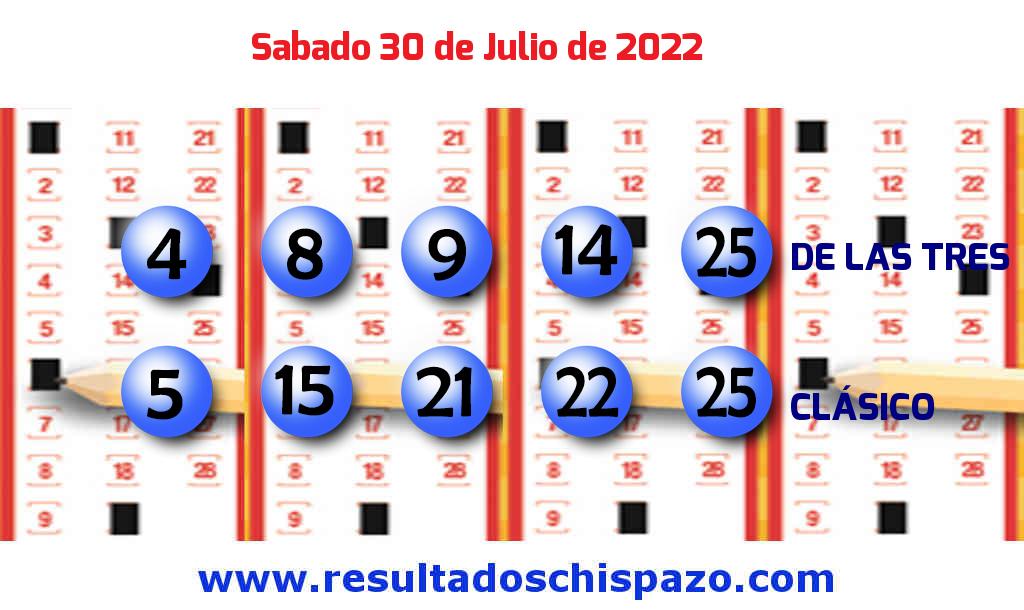 Resultados Chispazo Clásico de hoy Sábado Boleto del Chispazo Clásico de hoy 2022-07-30.