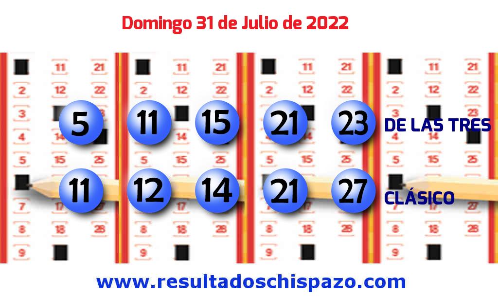 Boleto del Chispazo Clásico de hoy 2022-07-31.