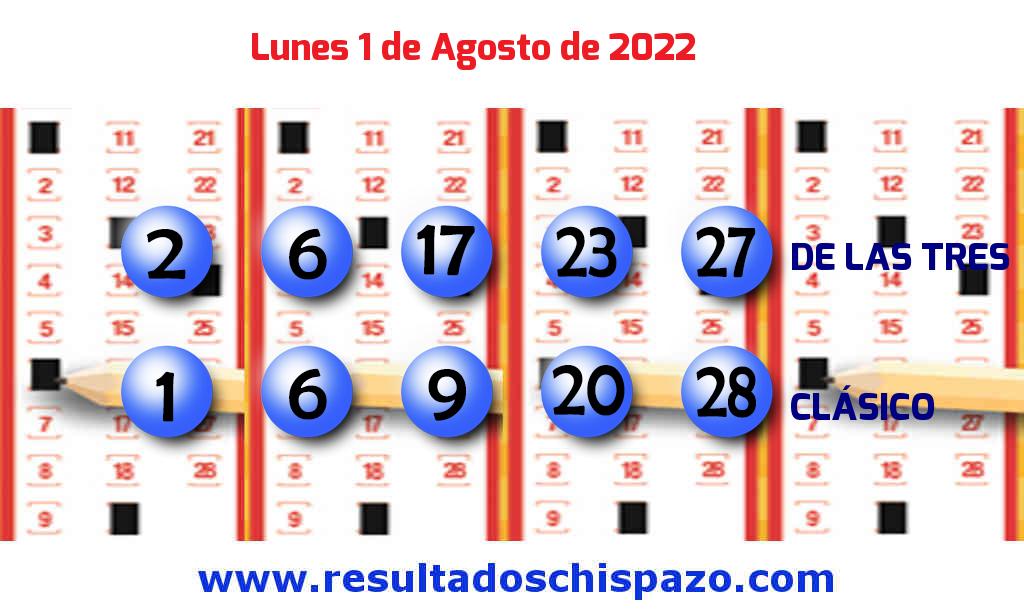 Boleto del Chispazo Clásico de hoy 2022-08-01.