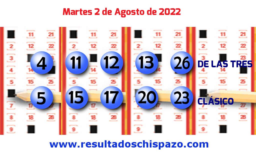 Boleto del Chispazo Clásico de hoy 2022-08-02.