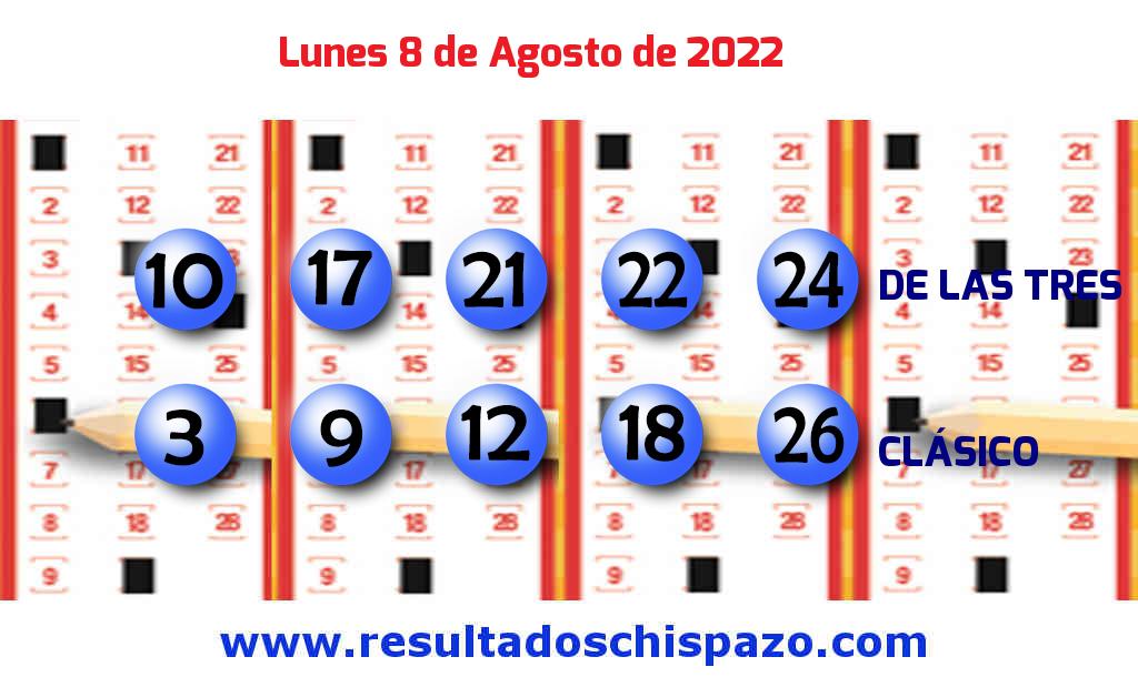 Boleto del Chispazo Clásico de hoy 2022-08-08.