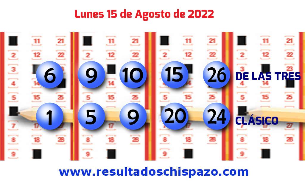 Boleto del Chispazo Clásico de hoy 2022-08-15.
