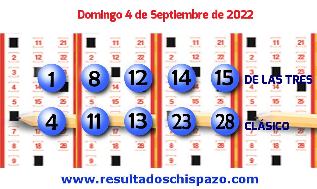 Boleto del Chispazo Clásico de hoy 2022-09-04.