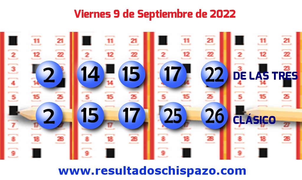 Boleto del Chispazo Clásico de hoy 2022-09-09.