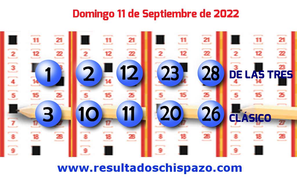 Boleto del Chispazo Clásico de hoy 2022-09-11.