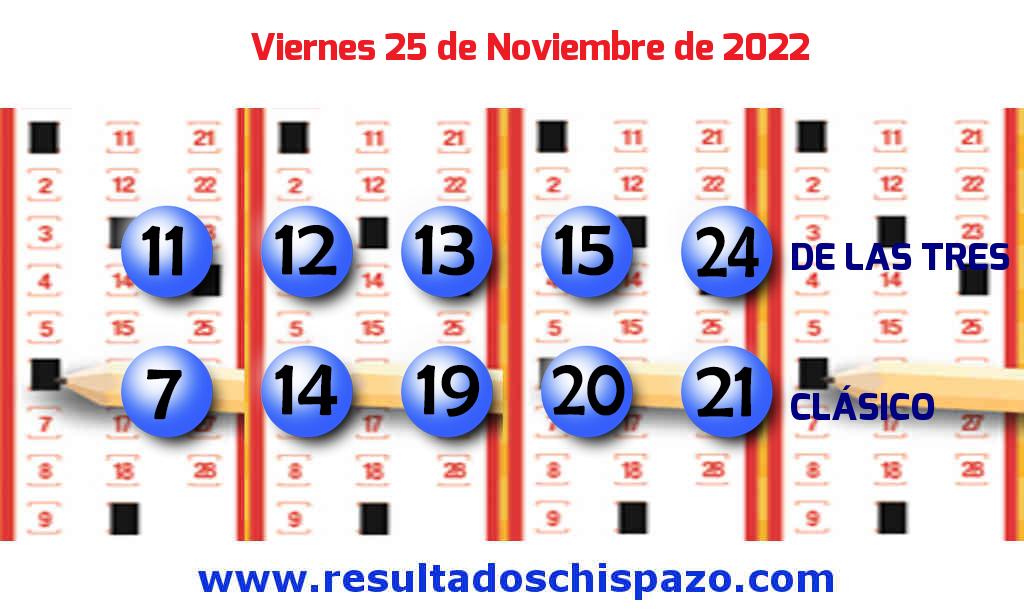Resultados Chispazo Clásico de hoy Viernes Boleto del Chispazo Clásico de hoy 2022-11-25.