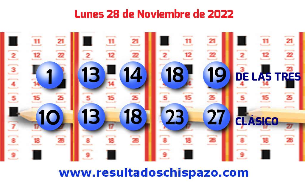 Boleto del Chispazo Clásico de hoy 2022-11-28.