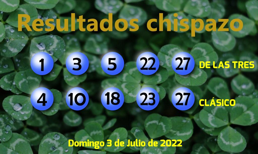 Boleto del Chispazo Clásico del Domingo. 2022-07-03.