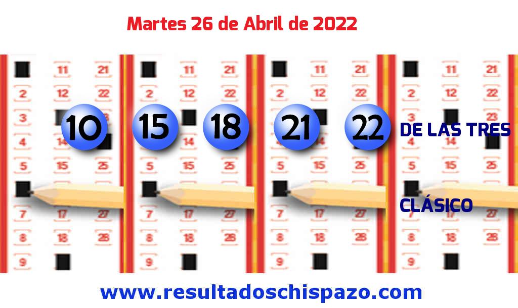 Resultados Chispazo de las 3 de hoy Martes Boleto del Chispazo de las 3 de hoy 2022-04-26.