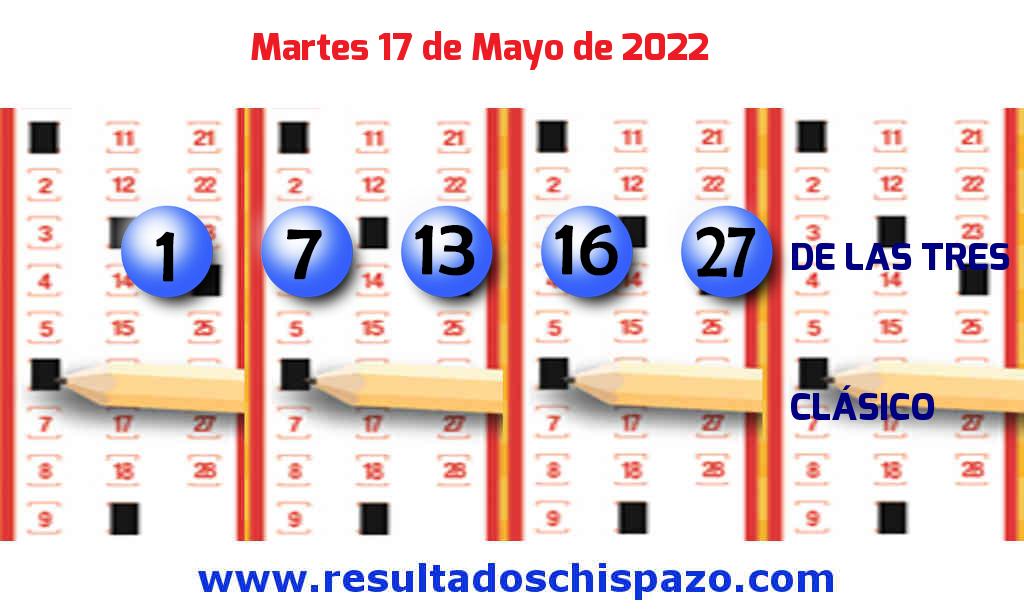 Resultados Chispazo de las 3 de hoy Martes Boleto del Chispazo de las 3 de hoy 2022-05-17.