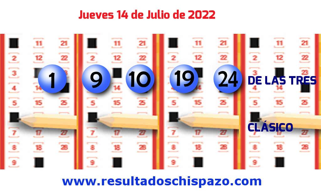 Resultados Chispazo de las 3 de hoy Jueves Boleto del Chispazo de las 3 de hoy 2022-07-14.