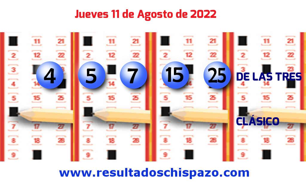 Boleto del Chispazo de las 3 de hoy 2022-08-11.