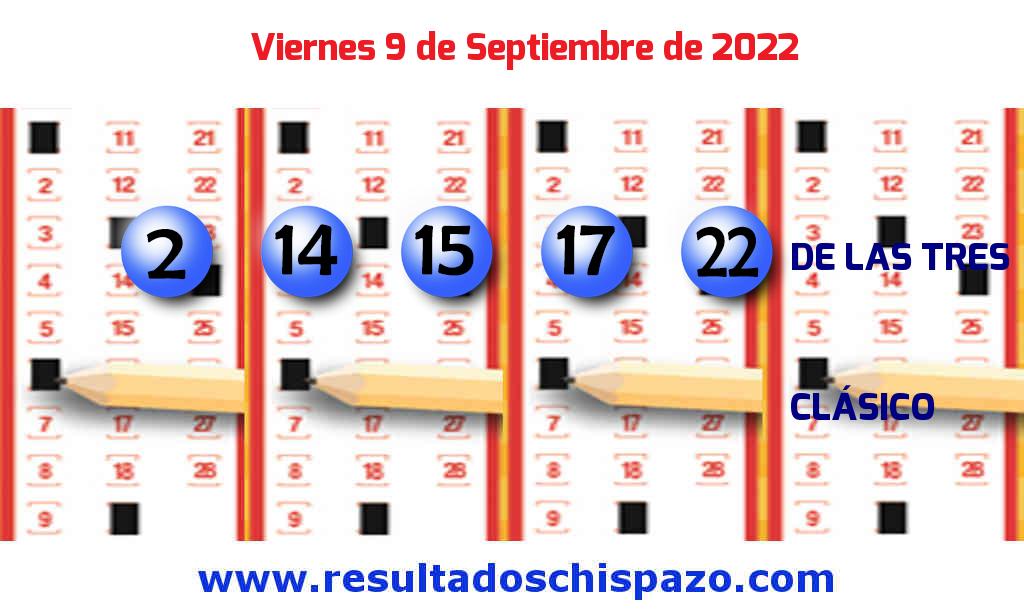 Boleto del Chispazo de las 3 de hoy 2022-09-09.