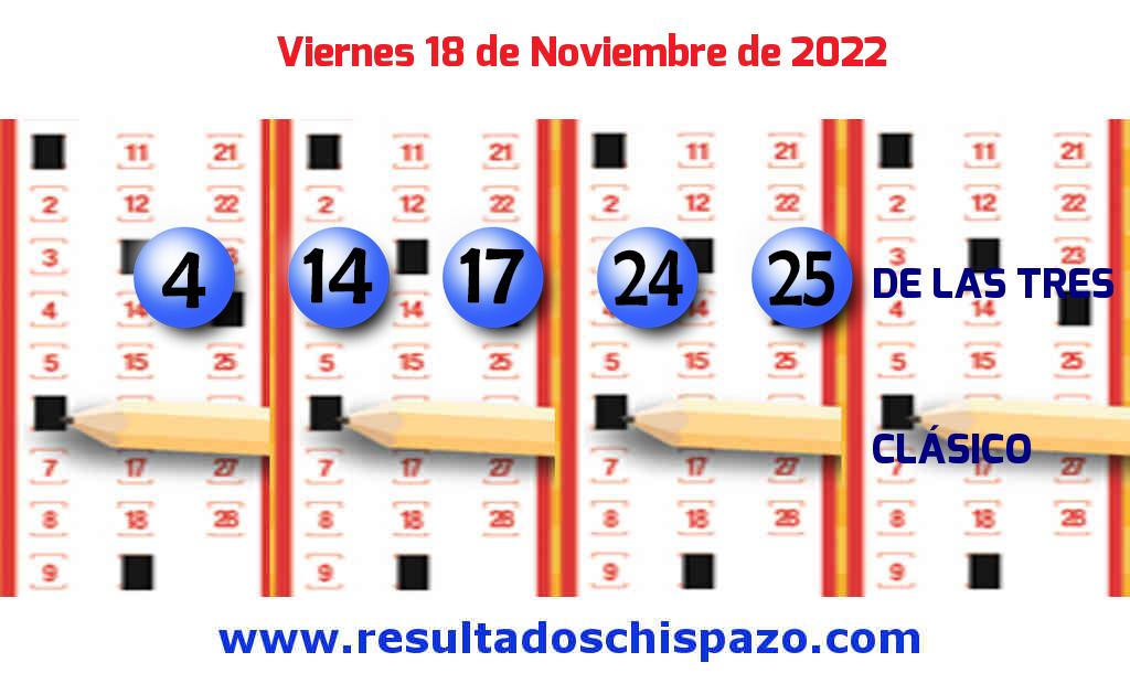 Boleto del Chispazo de las 3 de hoy 2022-11-18.