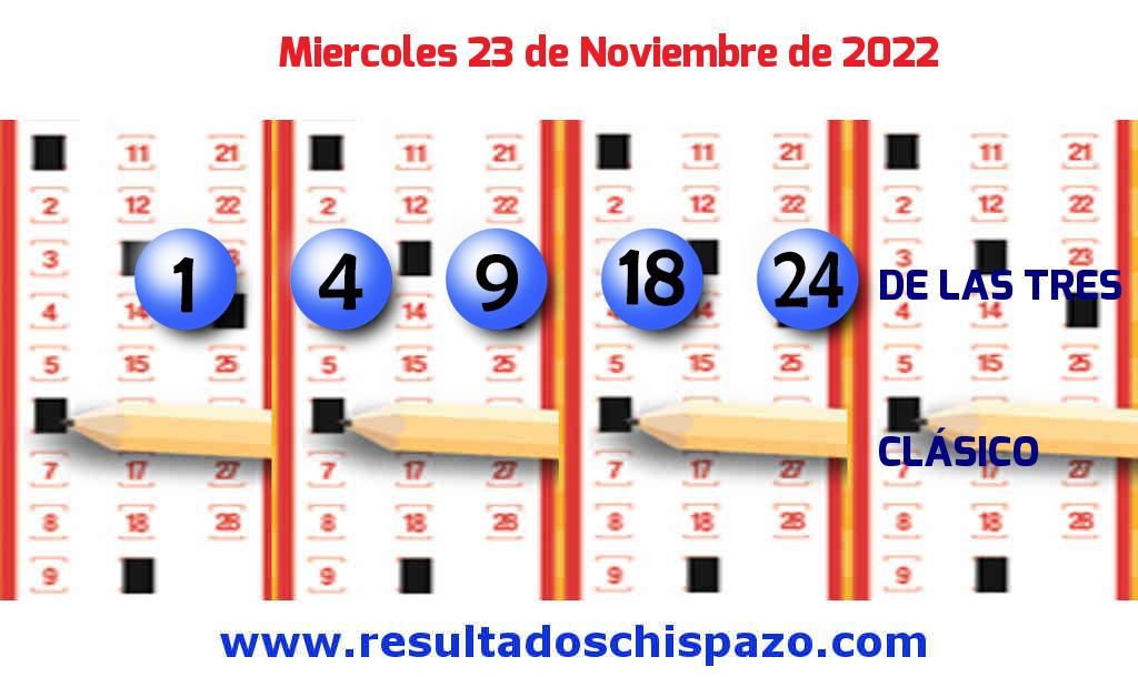 Resultados Chispazo de las 3 de hoy Miércoles Boleto del Chispazo de las 3 de hoy 2022-11-23.