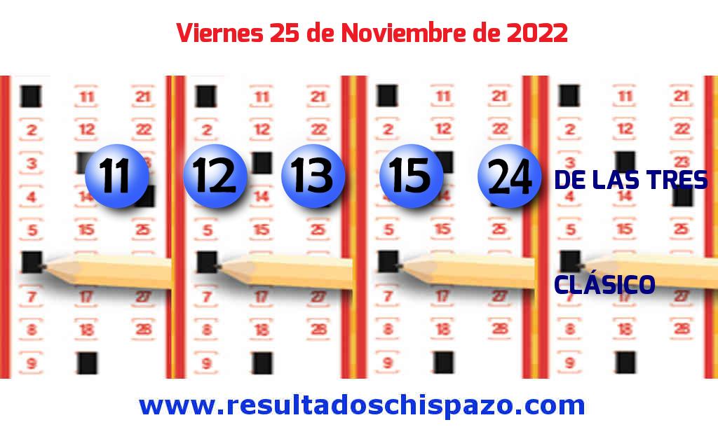 Resultados Chispazo de las 3 de hoy Viernes Boleto del Chispazo de las 3 de hoy 2022-11-25.