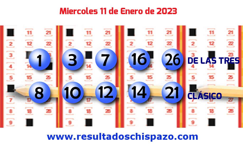 Boleto del Chispazo Clásico de hoy 2023-01-11.