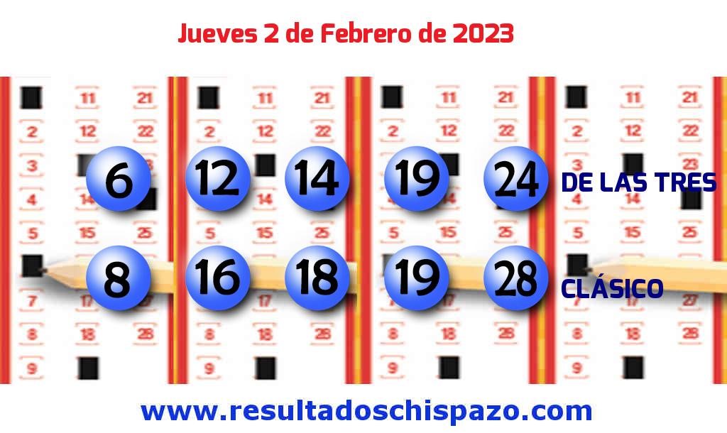 Resultados Chispazo Clásico de hoy Jueves Boleto del Chispazo Clásico de hoy 2023-02-02.
