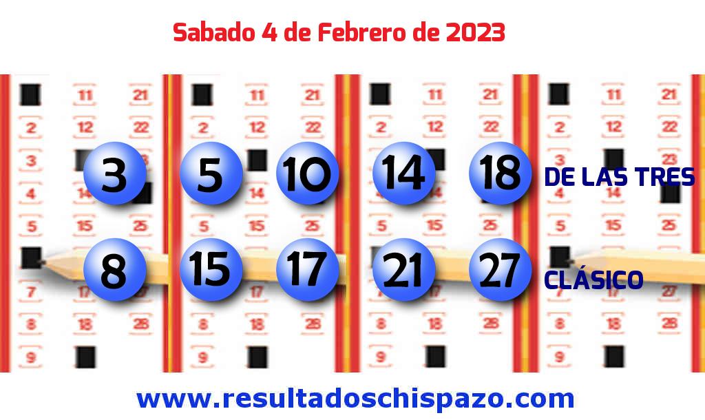 Boleto del Chispazo Clásico de hoy 2023-02-04.