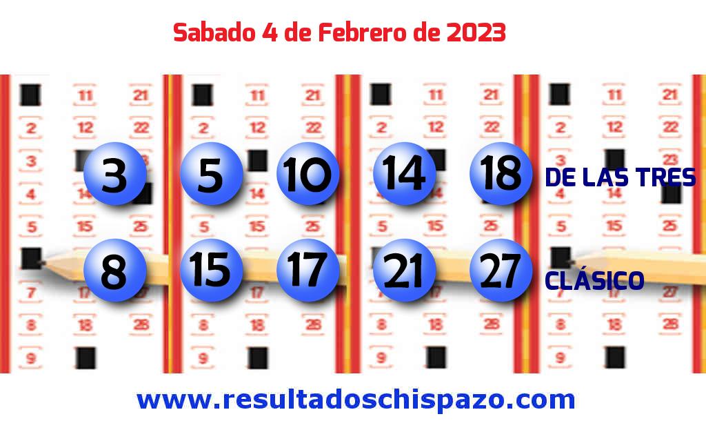 Resultados Chispazo Clásico de hoy Sábado Boleto del Chispazo Clásico de hoy 2023-02-04.