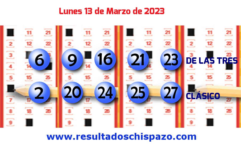 Resultados Chispazo Clásico de hoy Lunes Boleto del Chispazo Clásico de hoy 2023-03-13.