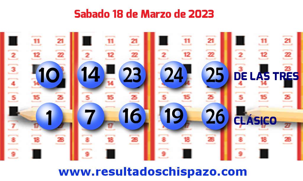 Boleto del Chispazo Clásico de hoy 2023-03-18.
