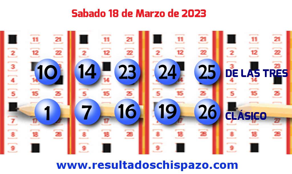 Resultados Chispazo Clásico de hoy Sábado Boleto del Chispazo Clásico de hoy 2023-03-18.