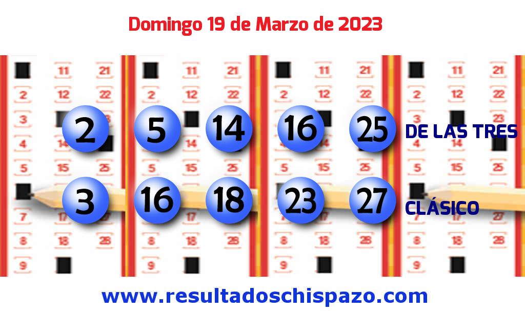Resultados Chispazo Clásico de hoy Domingo Boleto del Chispazo Clásico de hoy 2023-03-19.