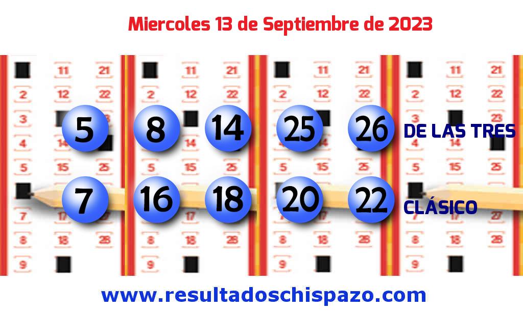 Boleto del Chispazo Clásico de hoy 2023-09-13.