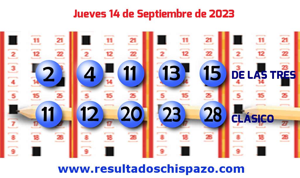 Boleto del Chispazo Clásico de hoy 2023-09-14.